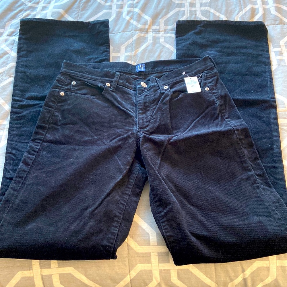 Mid Rise Boot Cut GAP Corduroy Jeans Black 28L